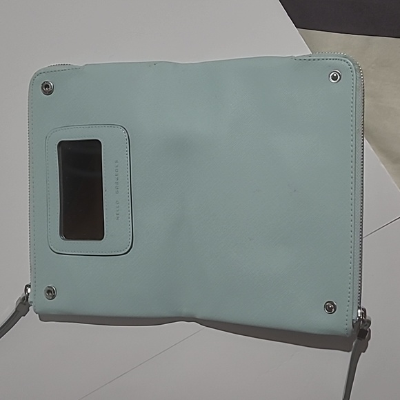 Stella & Dot Doule Clutch Eyelet Cutout Mint Green Purse/Wallet - Picture 3 of 6